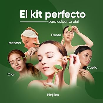 Set de Rodillo de Jade  Gua Sha